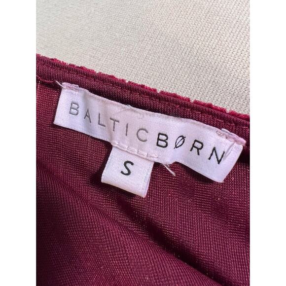 Baltic Born Dress Womens Small Burgundy Velvet Maxi Wrap Long Sleeve Goth Autumn - Picture 8 of 10